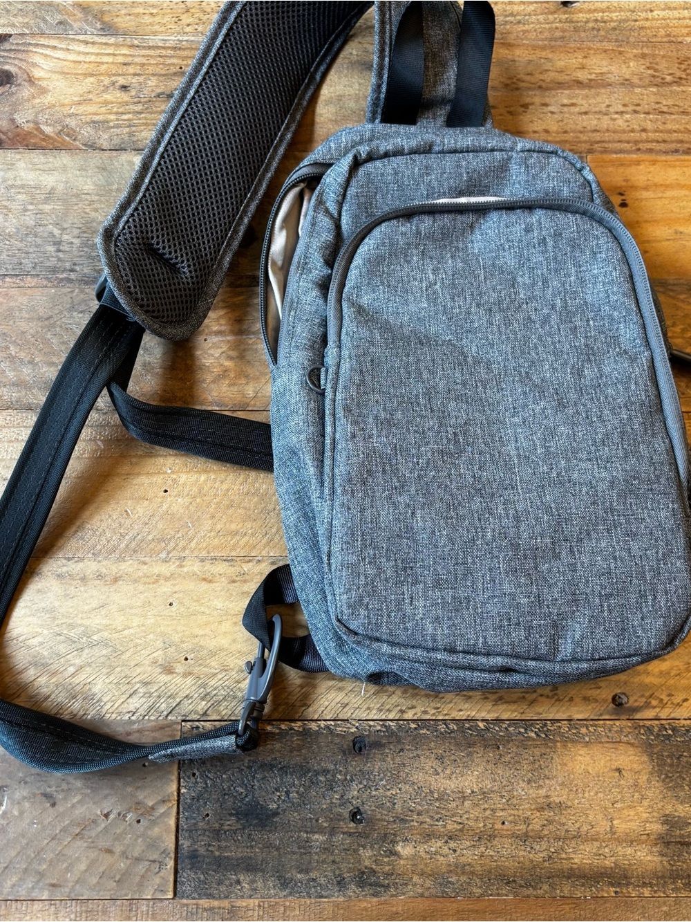 Gray Men’s Crossbody Sling Bag - Compact Everyday Carry